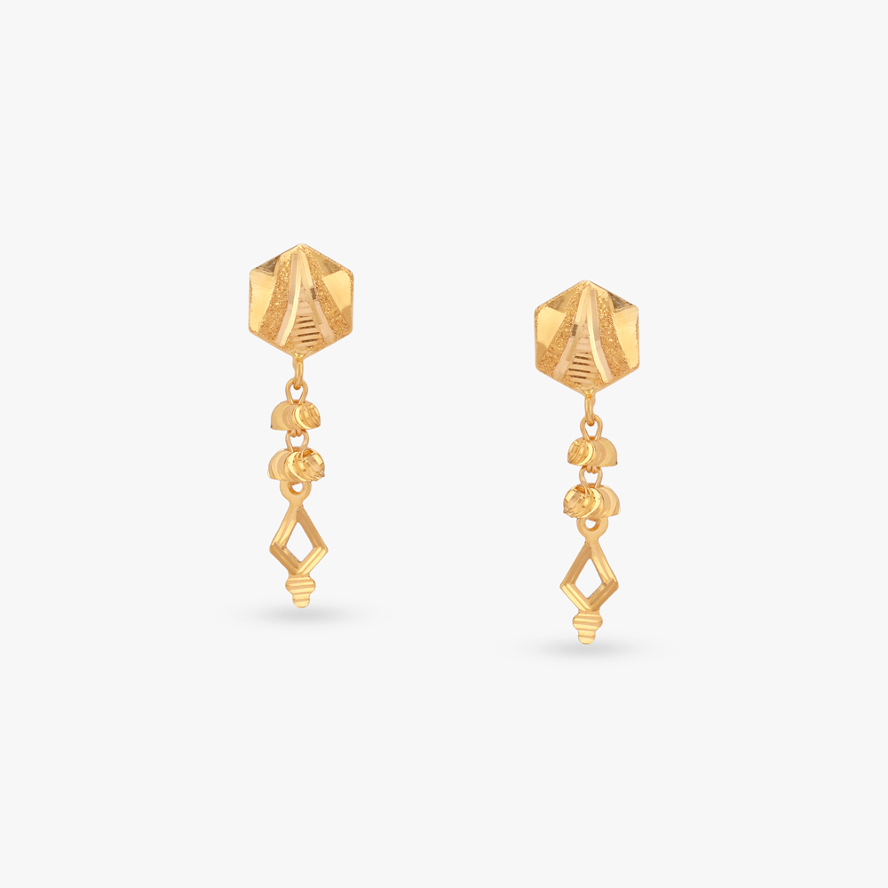 Hexagon Tassel Gold Drop Earrings
Hexagon Tassel Gold Drop Earrings