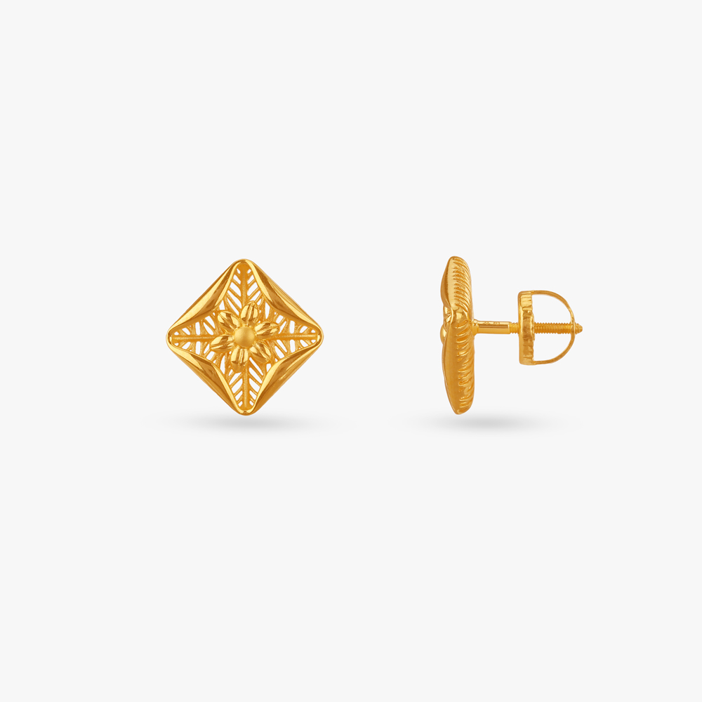 Radiant Lattice Gold Stud Earrings
Radiant Lattice Gold Stud Earrings