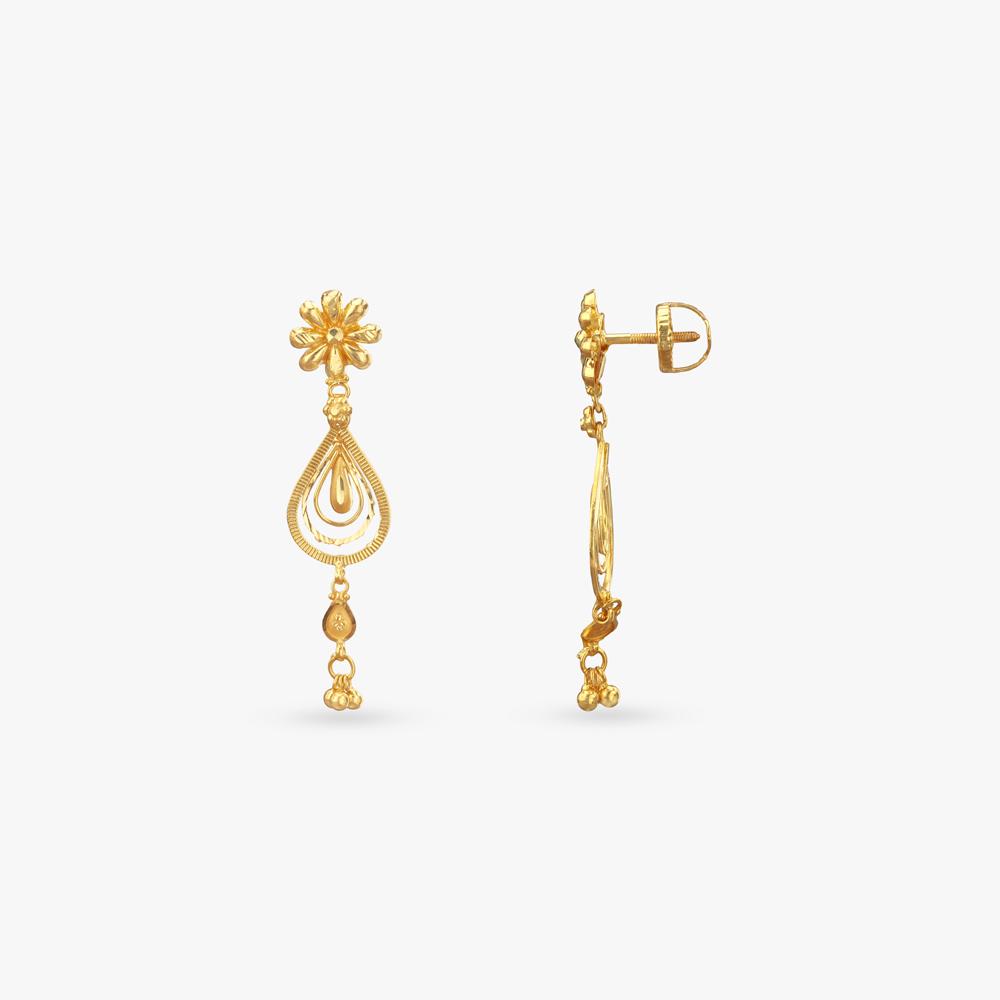 Bloom Cascade Gold Drop Earrings
Bloom Cascade Gold Drop Earrings