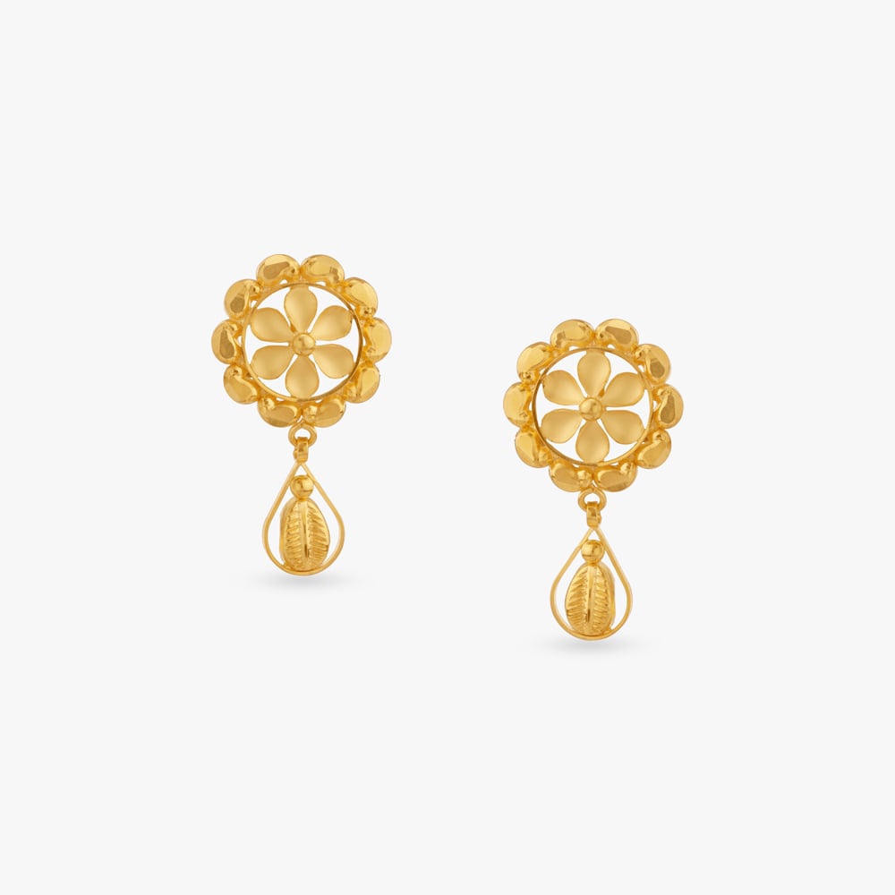 Blossom Crest Gold Drop Earrings
Blossom Crest Gold Drop Earrings