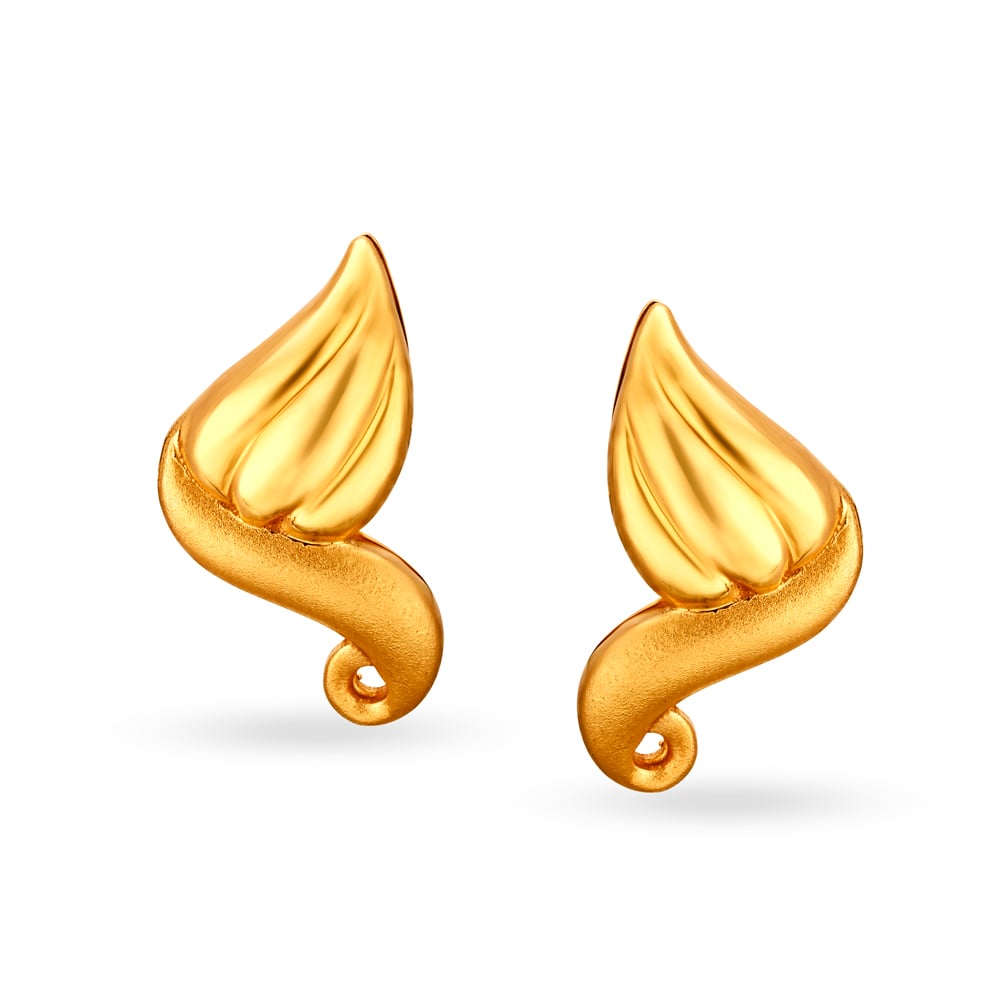 Poised Yellow Gold Swirled Leaf Stud Earrings
Poised Yellow Gold Swirled Leaf Stud Earrings