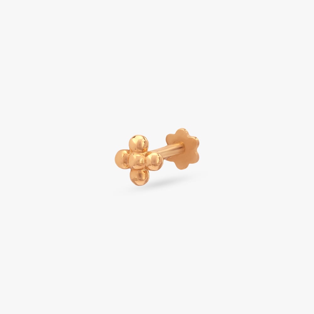 Gleaming Blossom Gold Nose Pin
Gleaming Blossom Gold Nose Pin