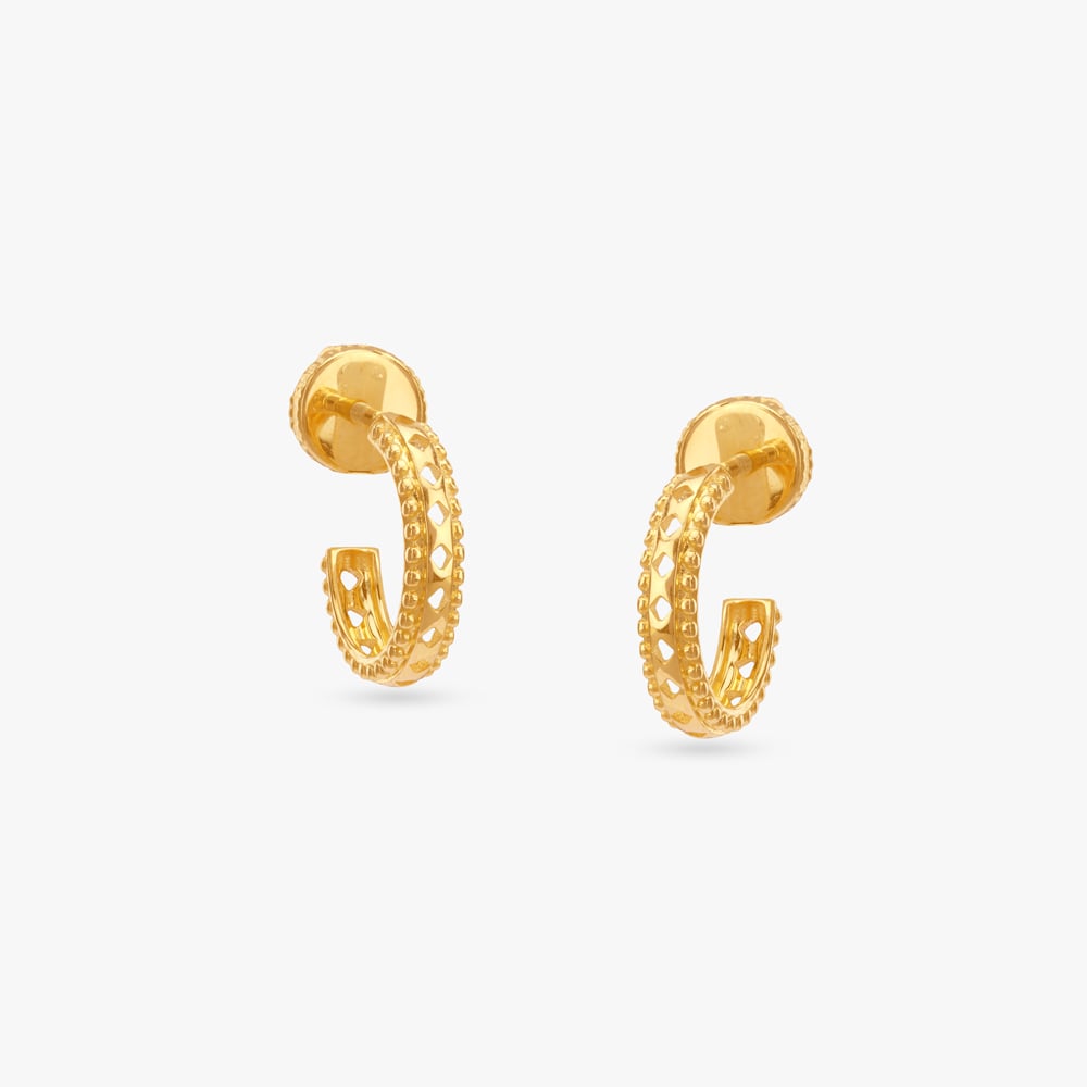 Faceted Rhythm Gold Hoop Earrings
Faceted Rhythm Gold Hoop Earrings