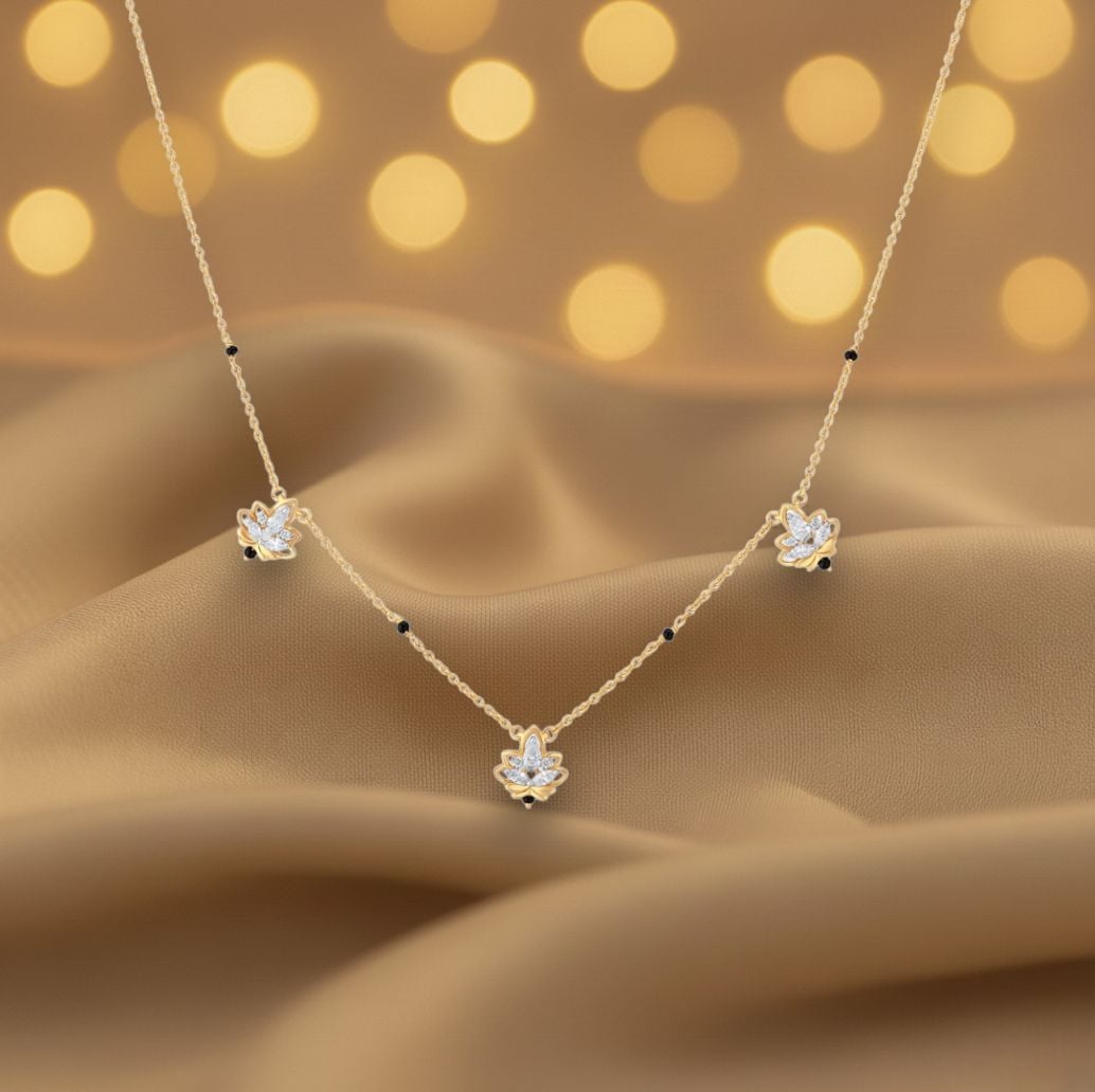 Floral Trio Diamond Mangalsutra
Floral Trio Diamond Mangalsutra