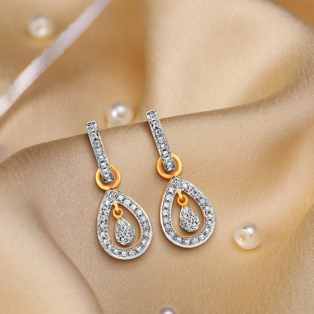Teardrop Sparkle Diamond Hoop Earrings
Teardrop Sparkle Diamond Hoop Earrings