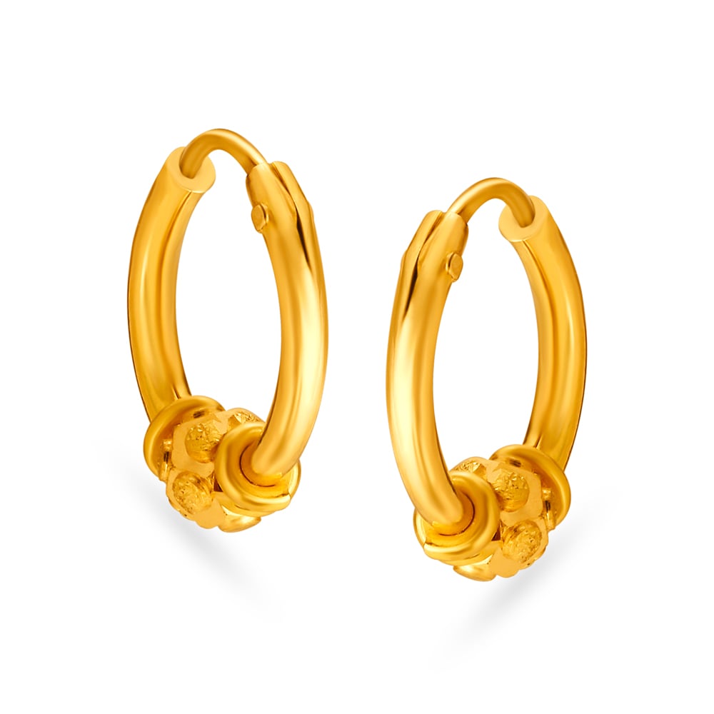 Ornate 18 Karat Gold Geometric Beaded Hoop Earrings
Ornate 18 Karat Gold Geometric Beaded Hoop Earrings