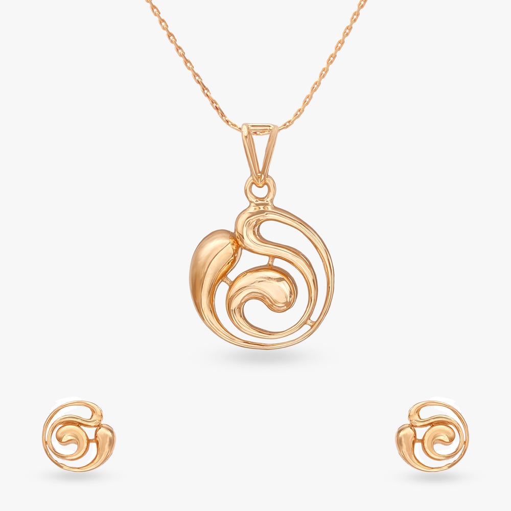 Swirl Loop Gold Pendant and Earring Set
Swirl Loop Gold Pendant and Earring Set