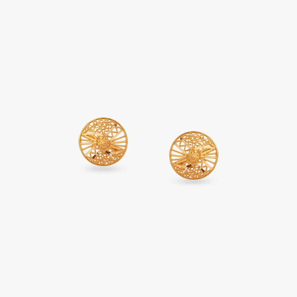 Lattice Radiance Gold Stud Earrings
Lattice Radiance Gold Stud Earrings
