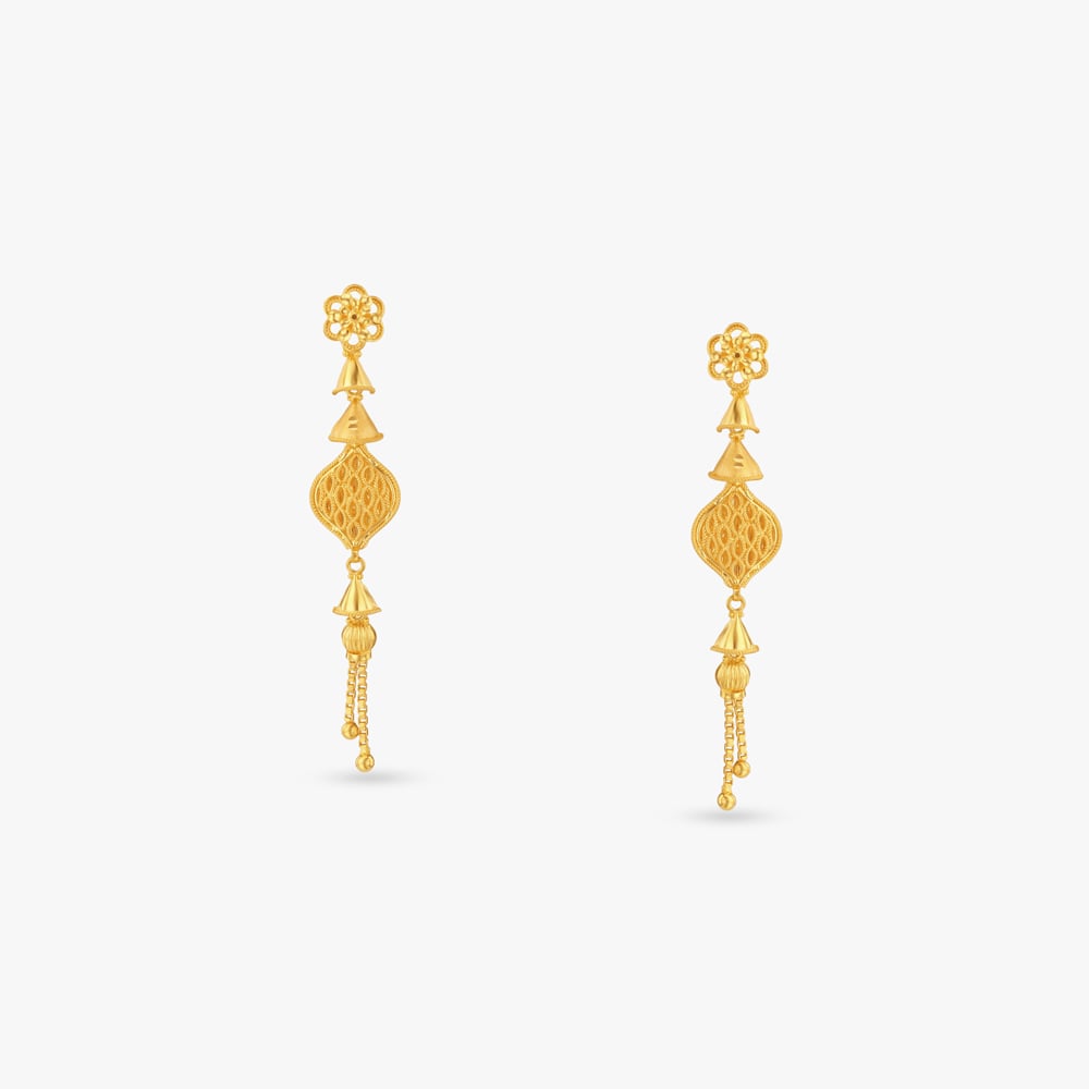Lattice Glow Gold Drop Earrings
Lattice Glow Gold Drop Earrings