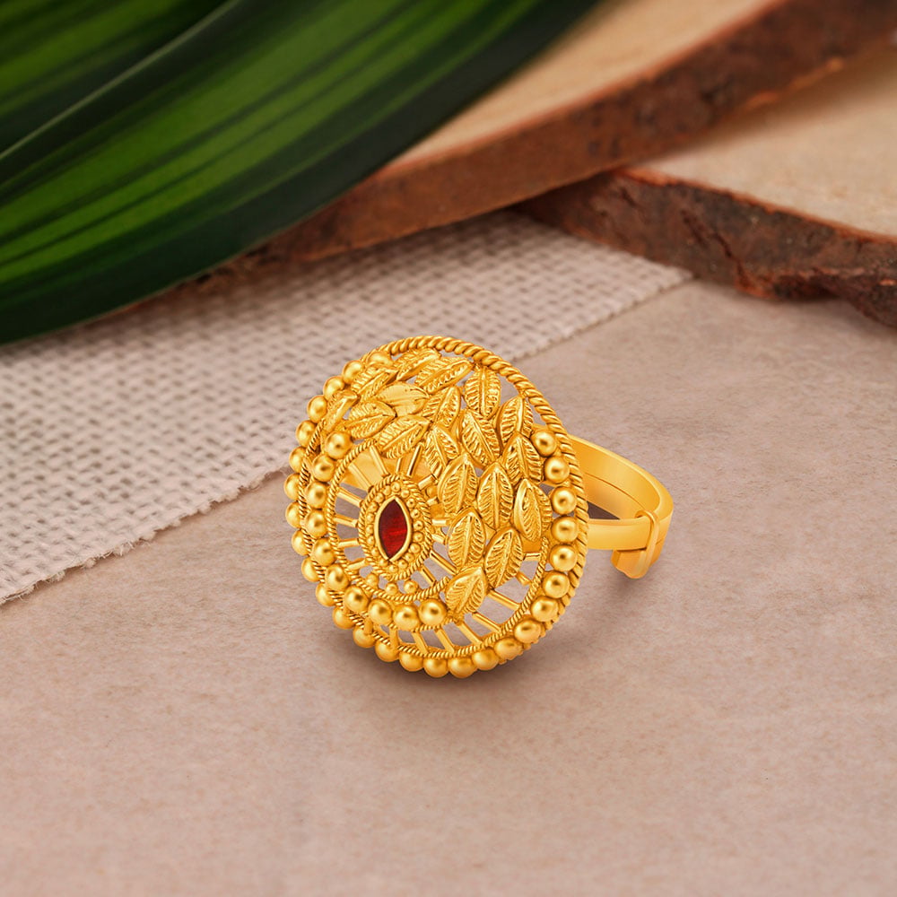 Breathtaking Scarlet Meenakari 22 Karat Gold Ring
Breathtaking Scarlet Meenakari 22 Karat Gold Ring