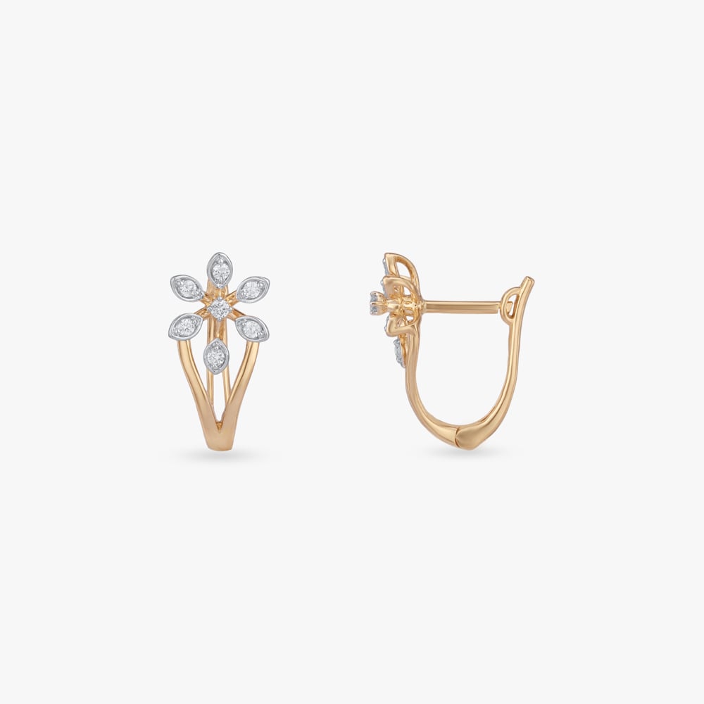 Floral Arc Diamond Hoop Earrings
Floral Arc Diamond Hoop Earrings