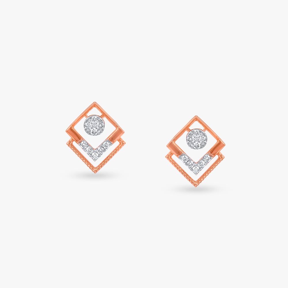 Geometric Deco Diamond Stud Earrings
Geometric Deco Diamond Stud Earrings