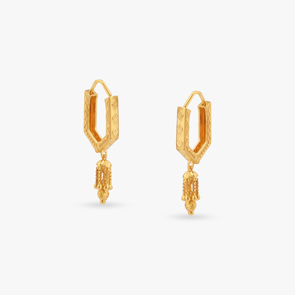 Regal Hexagon Gold Hoop Earrings
Regal Hexagon Gold Hoop Earrings