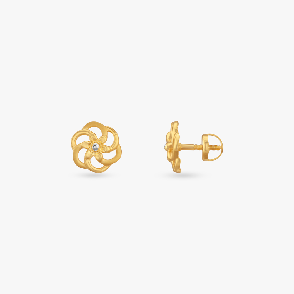 Twirl Blossom Gold Stud Earrings for Kids
Twirl Blossom Gold Stud Earrings for Kids