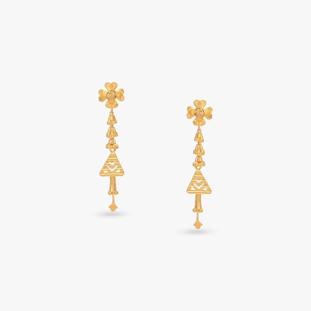 Geometric Tassel Gold Drop Earrings
Geometric Tassel Gold Drop Earrings