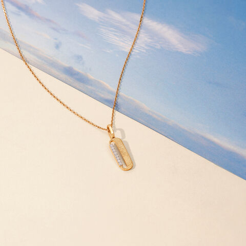 Sleek Linear Diamond Pendant
