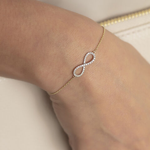Infinity Elegance Diamond & Gold Bracelet