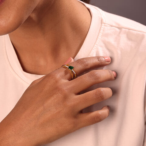 Verdant Radiance 14KT Gold & Diamond Ring