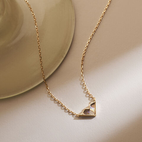 Playful Geometric Heart Gold Necklace