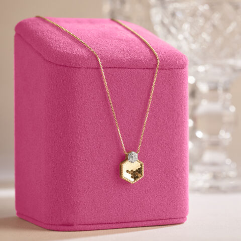 Luminous Hexagonal Diamond Necklace