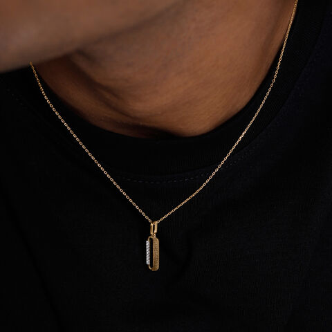 Sleek Linear Diamond Pendant
