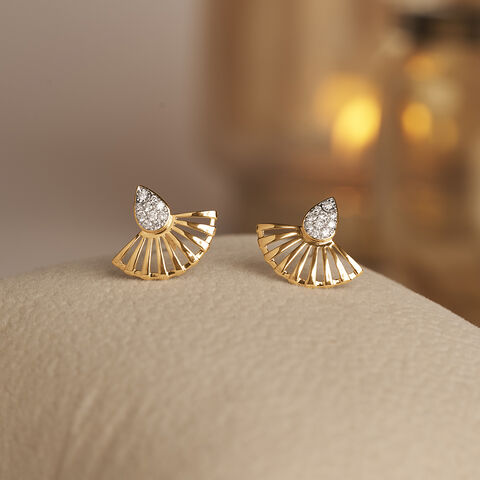 Radiant Sculptural Diamond Stud Earrings