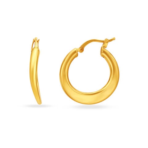 22KT Yellow Gold Dazzling Elegant Hoop Earrings
