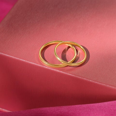 Milestone Marker Band 18KT Gold Couple Ring -Single Piece