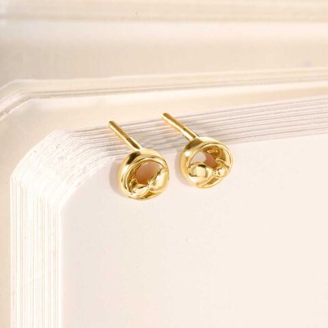 Swirl Muse Gold Stud Earrings