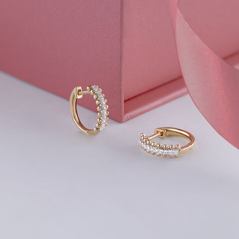 Chic Dazzling Diamond Hoop Earrings