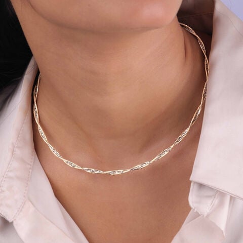 Radiant Sculptural Omega Gold Chain