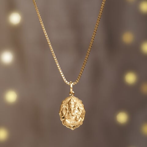 Divine Sculpted Ganesha Gold Pendant