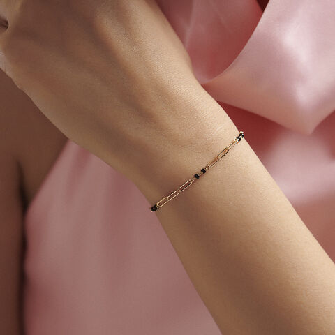 Sleek Geometric Gold Mangalsutra Bracelet