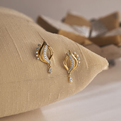 Rippled Glow Diamond Drop Earrings
