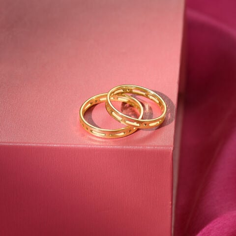 You & Me Forever Band 18KT Gold Couple Ring -Single Piece