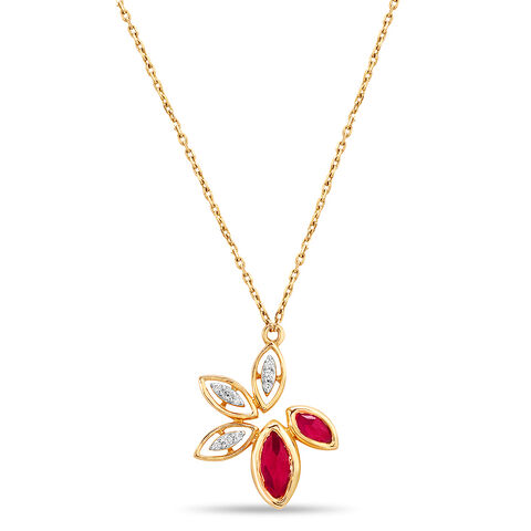 14KT Yellow Gold Floral Necklace