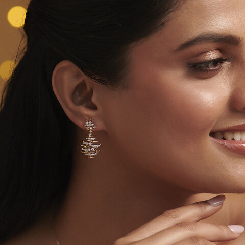 Floating Diyas Diamond Drop Earrings