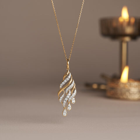 Luminous Rippling Diamond Pendant