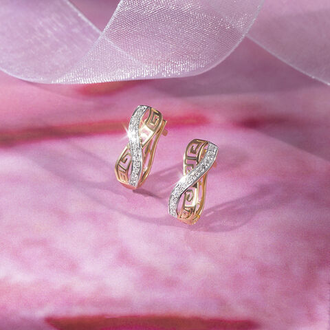 Infinity Chic Gold & Diamond Hoop Earrings