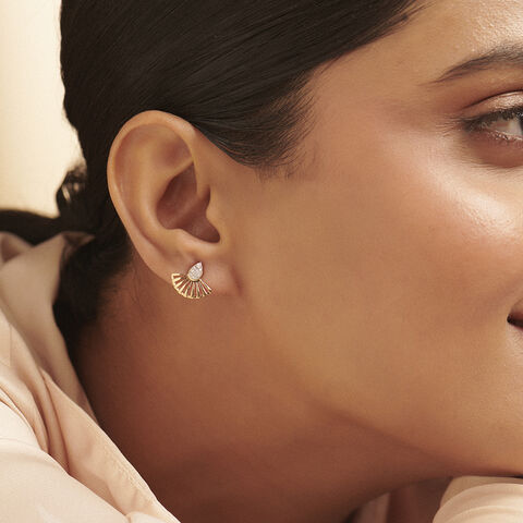 Radiant Sculptural Diamond Stud Earrings