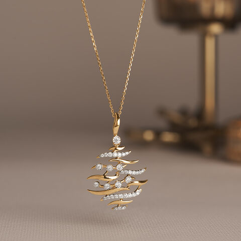 Floating Diyas Diamond Pendant