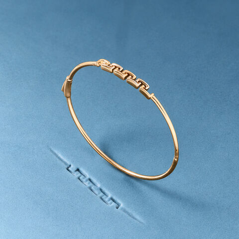 Refined Geometric Gold Bangle