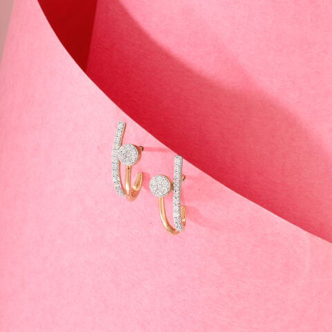 Glam Curve Diamond Hoop Earrings