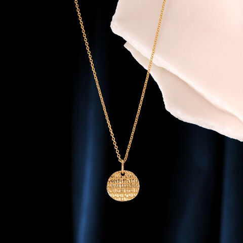 Textured Gold Coin Necklace