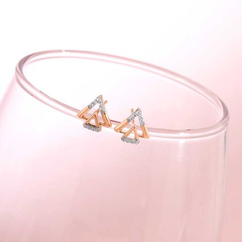 Gleam Edge Diamond Stud Earrings