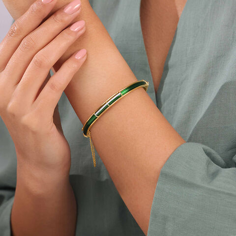 Sleek Linear Diamond Bangle
