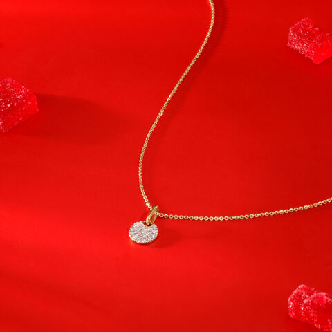 Elegant Cluster Diamond Gold Necklace
