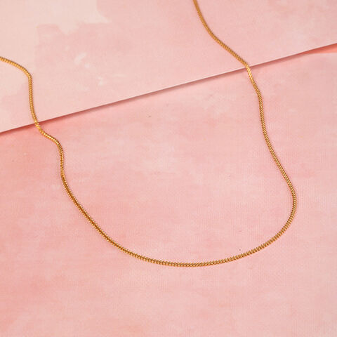 22KT Yellow Gold Effulgent Subtle Heart Carved Motif Gold Chain