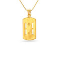 Gold Pendant For Men With Two Carved Strips,,hi-res image number null