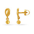 Subtle Leaf Gold Drop Earrings,,hi-res image number null